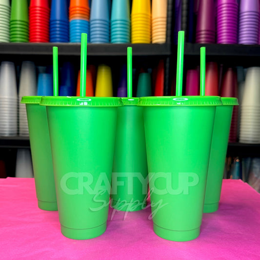 green Starbucks cold cups