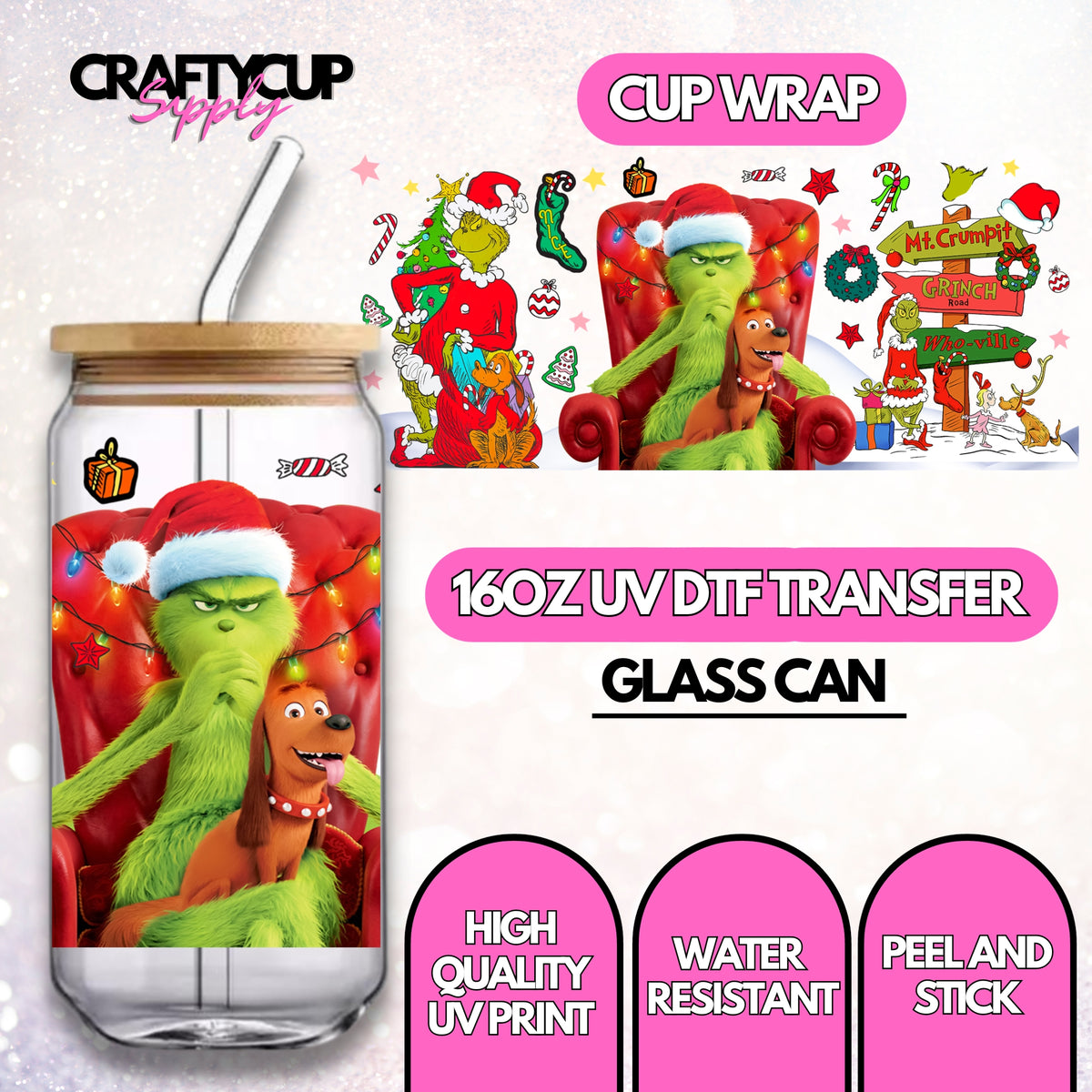 Grinch & Max | UV DTF Wrap