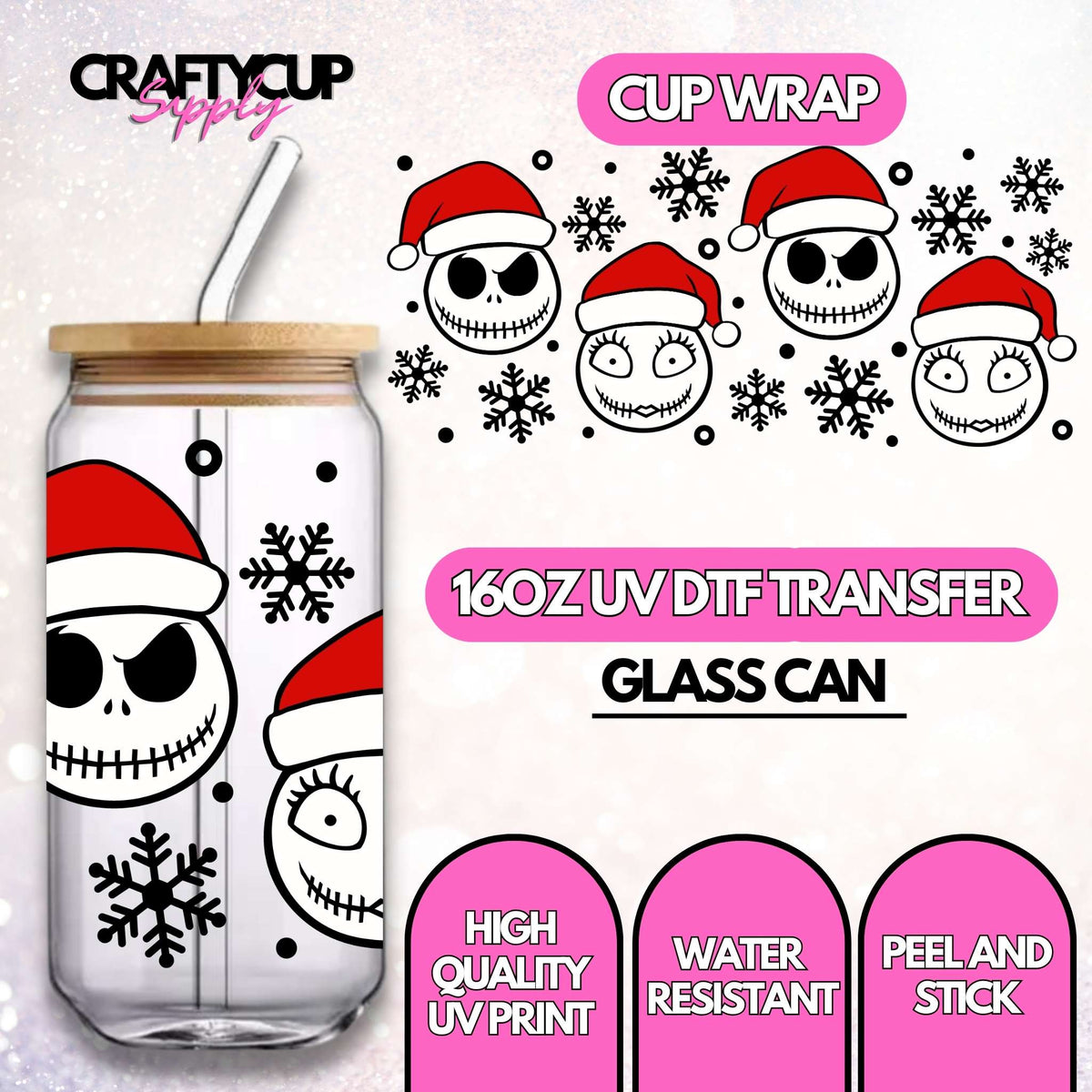 Jack & Sally Christmas | UV DTF Wrap