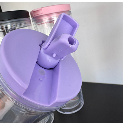 20oz Acrylic Double Walled Flip Lid Bottles [Pre-Drilled, 1 Stopper]