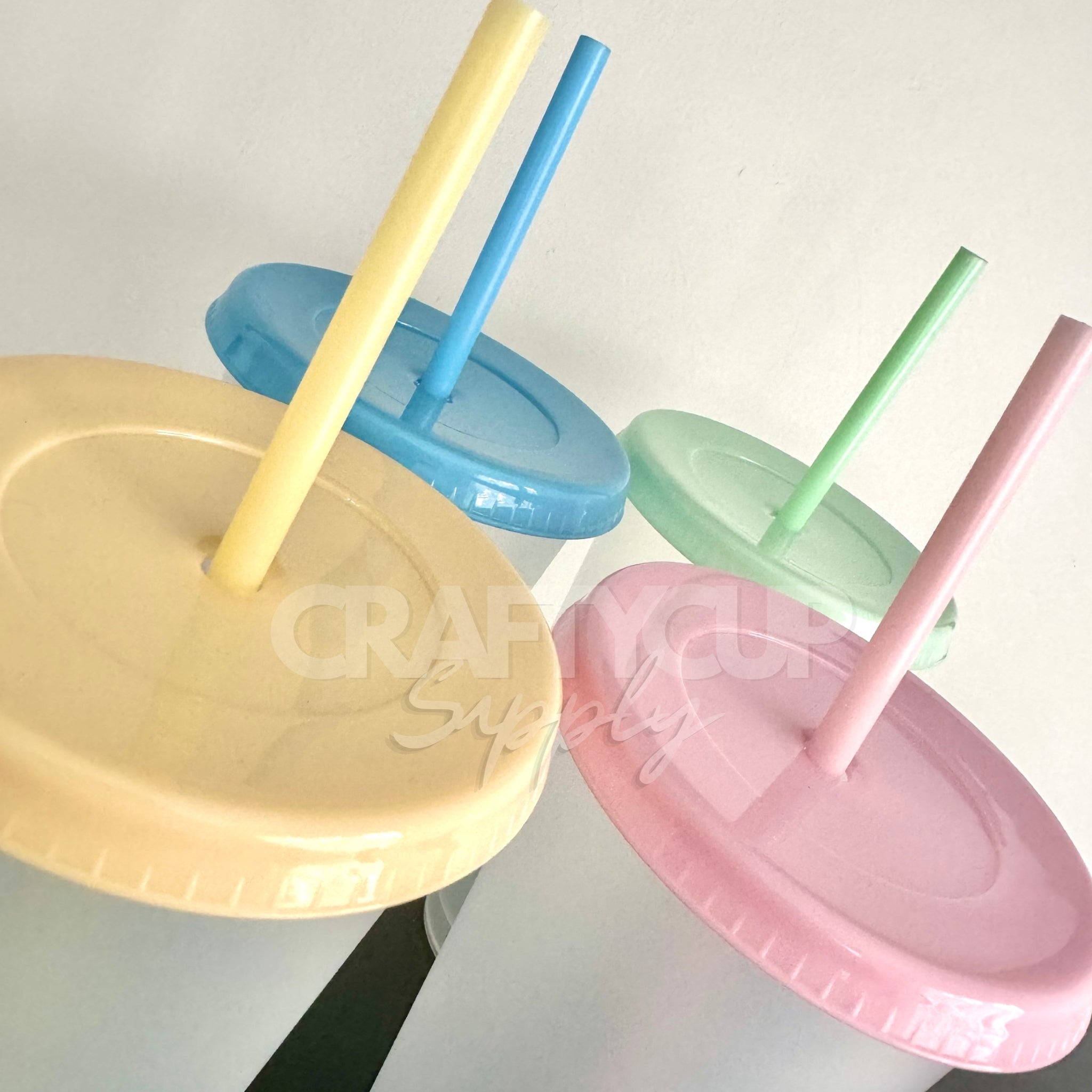 Pastel Lid Frosted (710ml) Cold Cups (Pink, Green, Blue & Yellow)