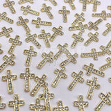 gold cross cabochon charms