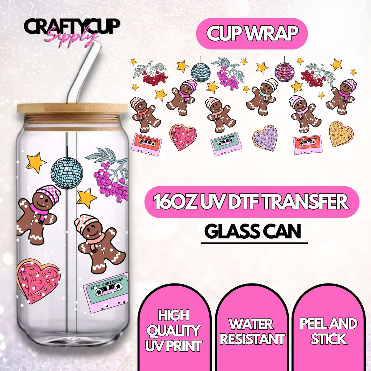 Disco Gingerbread | UV DTF Wrap