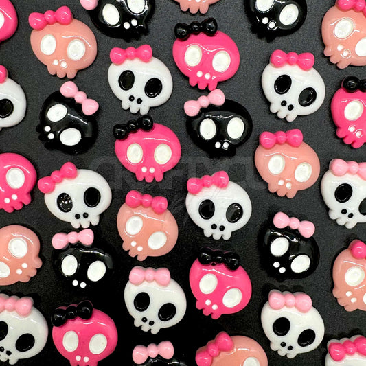 Gothic Girl Skull Cabochons (Pack of 10)