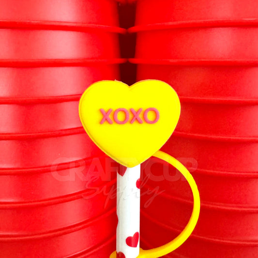 Love Heart XOXO Straw Topper