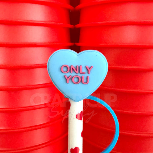 Love Heart Only You Straw Topper
