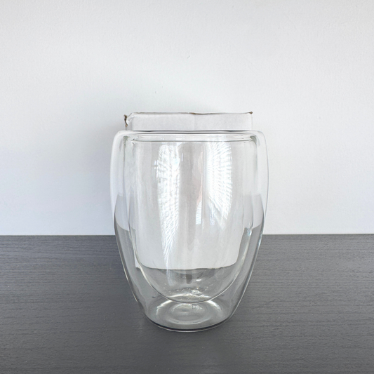 12oz Double Walled Glass Coffee Cup [Pre-Drilled - PLEASE READ]
