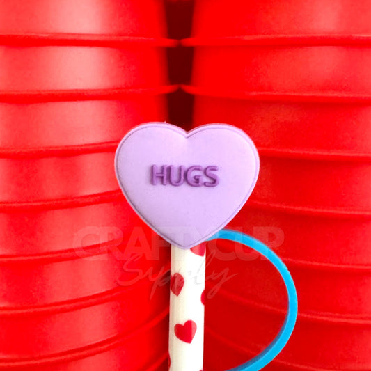 Love Heart Hugs Straw Topper