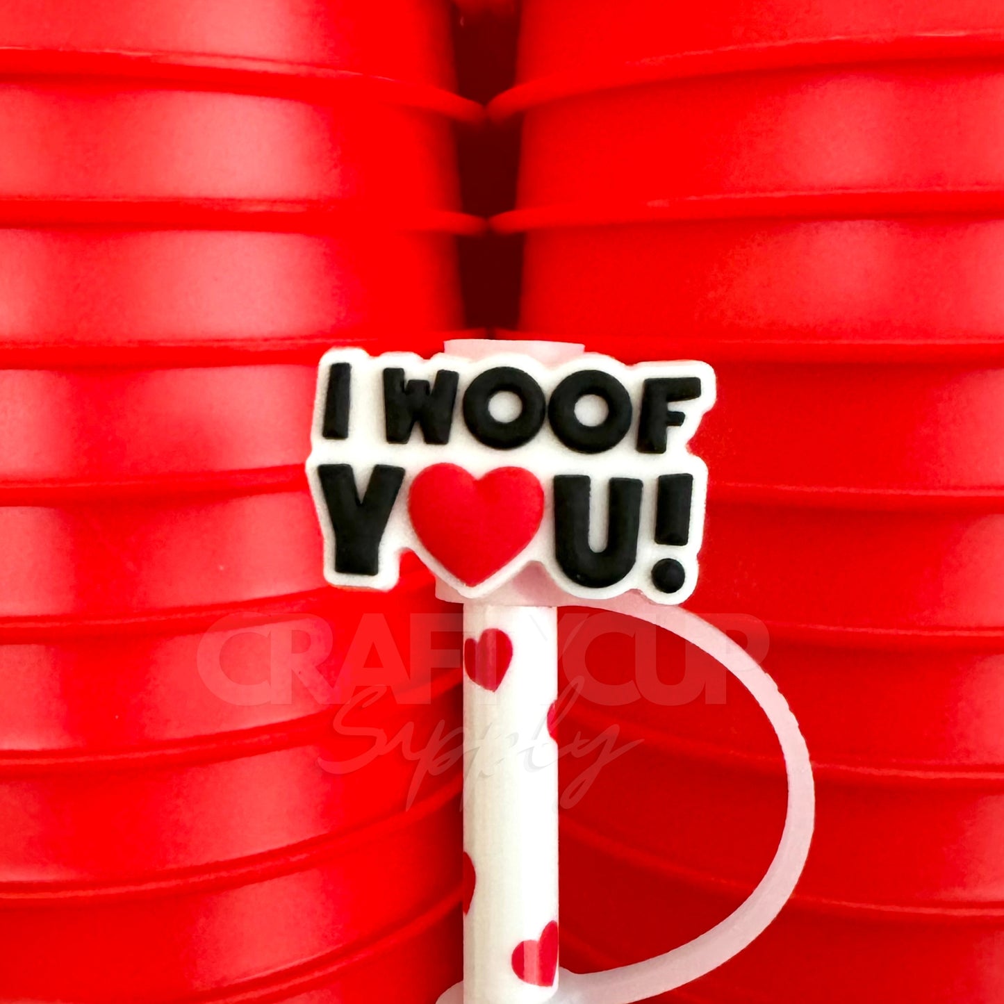 I Woof You Straw Topper