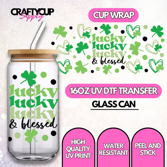 Lucky, Lucky, Lucky & Blessed | UV DTF Wrap