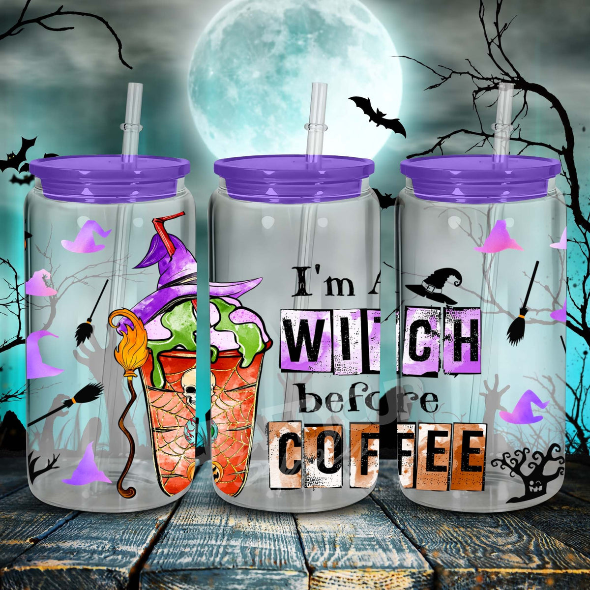 Witch Before Coffee | Can UV DTF Wrap