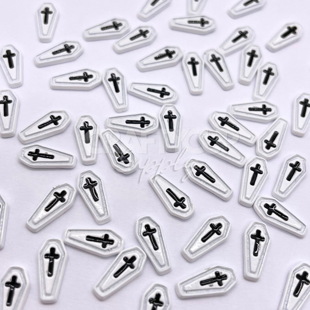 Coffins Cabochon Charms - White