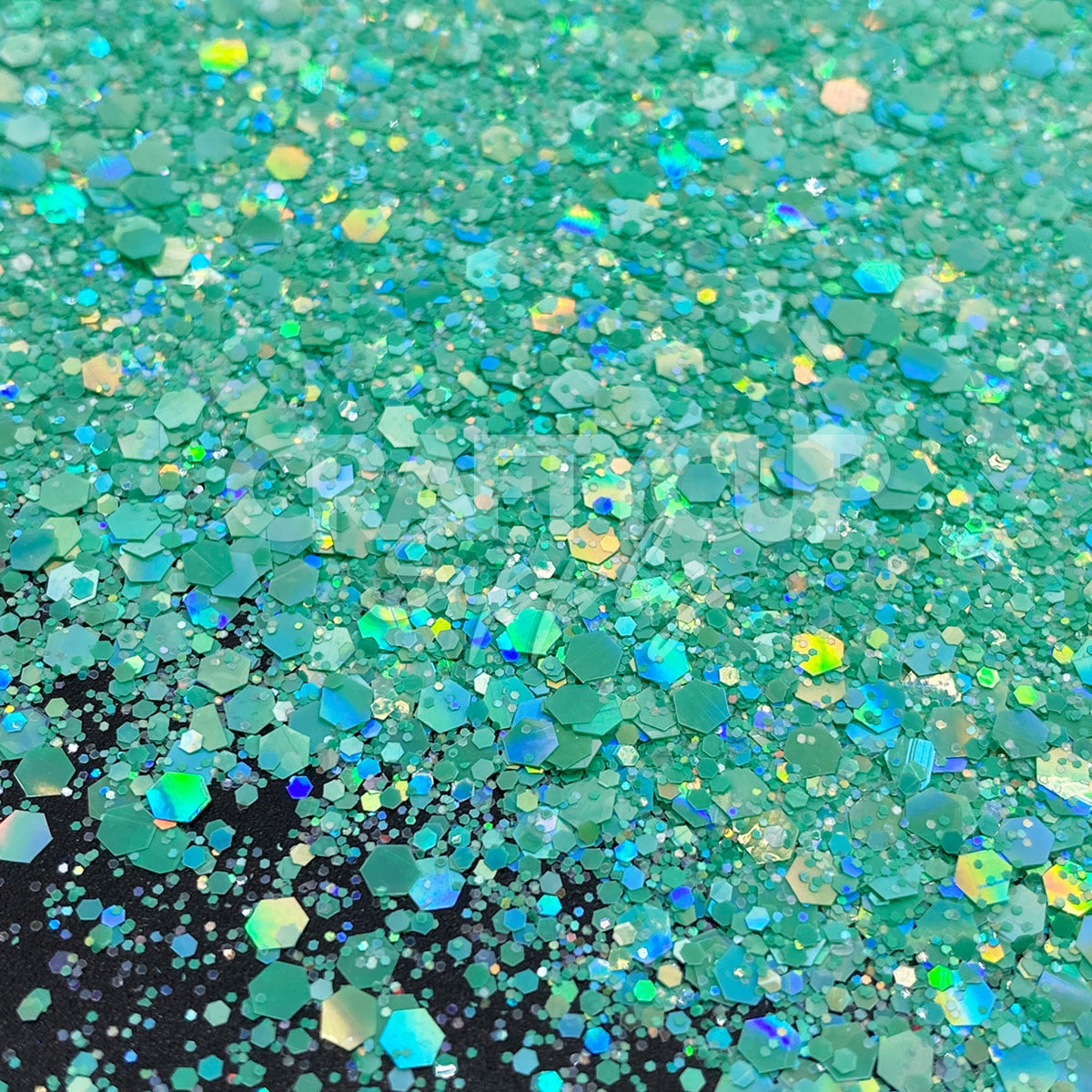 green glitter mix