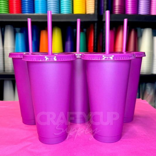 purple cold cups