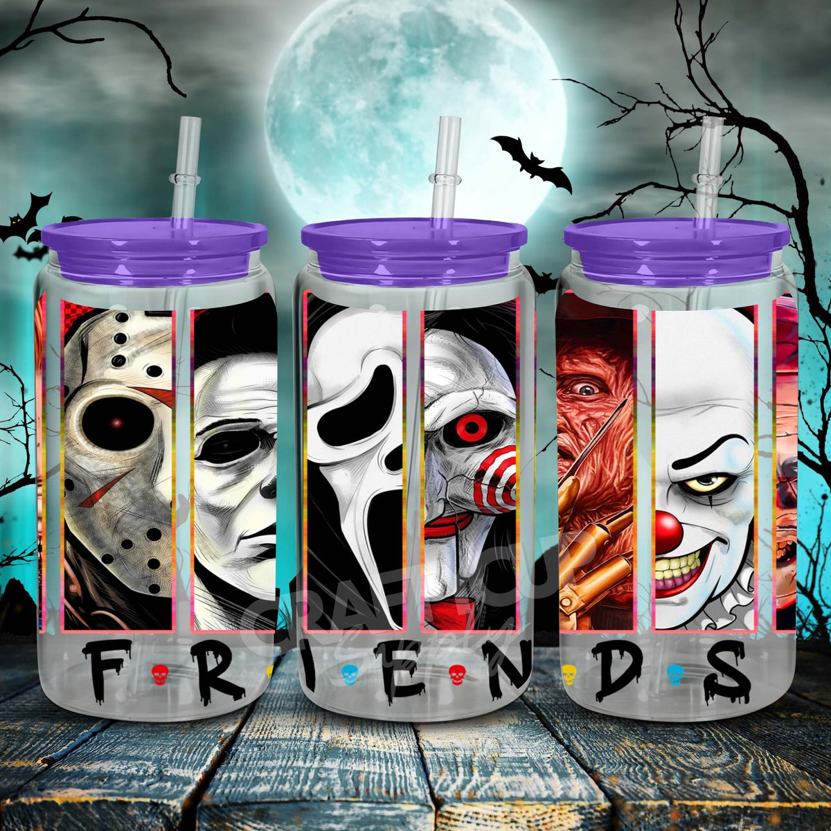 Horror Friends | Can UV DTF Wrap