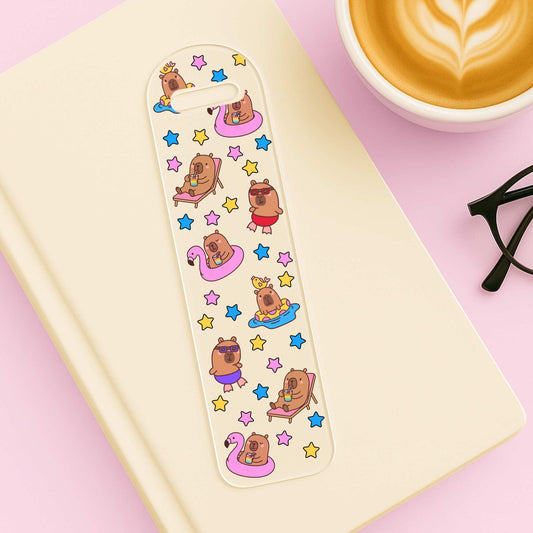 Capybara Pool Party | Bookmark UV DTF
