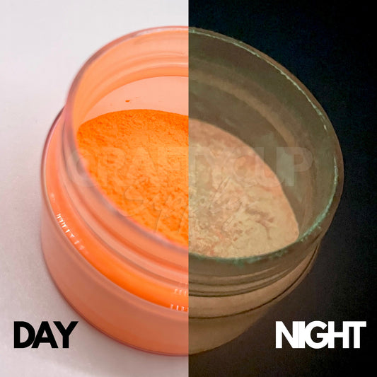 orange glow in the dark powder mica glitters