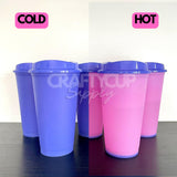 Purple to Pink Colour Change 16oz (470ml) Hot Cups [PLEASE READ]