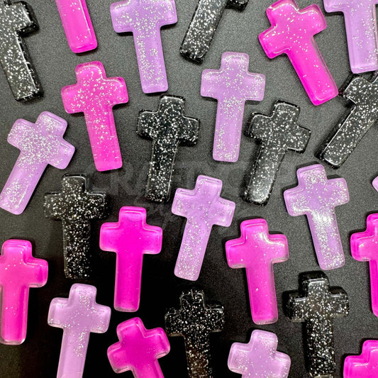 crucifix cross resin glitter cabochons