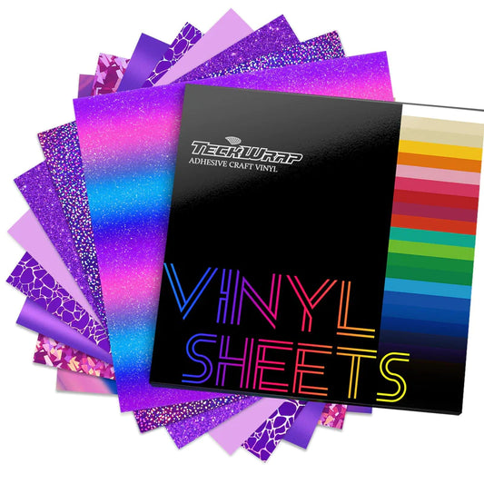Teckwrap Assorted Colour Tone Vinyl Sheets Packs Purple