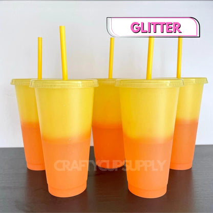 Yellow > Orange Glitter Colour Change 24oz (710ml)