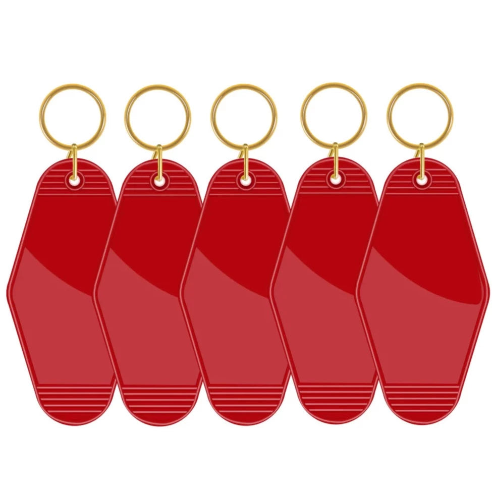 Teckwrap Motel Keyrings Red - 5 Pack