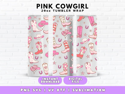 pink cowboy cowgirl png digital download for sublimation