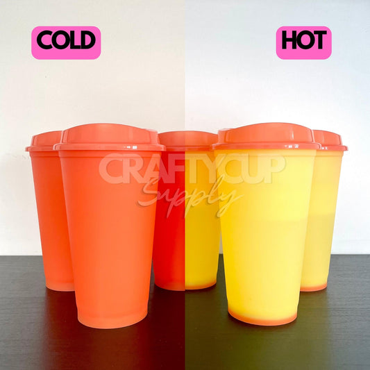 Orange to Yellow Colour Change 16oz (470ml) Hot Cup