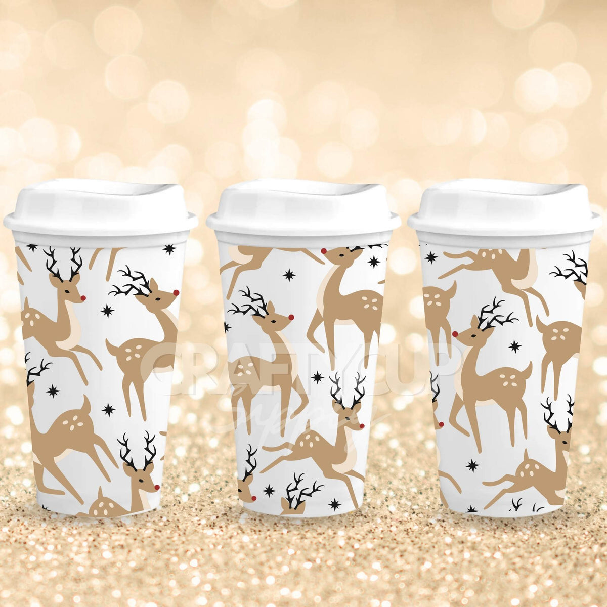 Reindeer | Hot Cup UV DTF Wrap