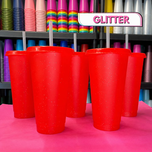 Red Glitter 24oz (710ml) Cold Cup