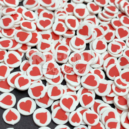 heart fimo clay slices