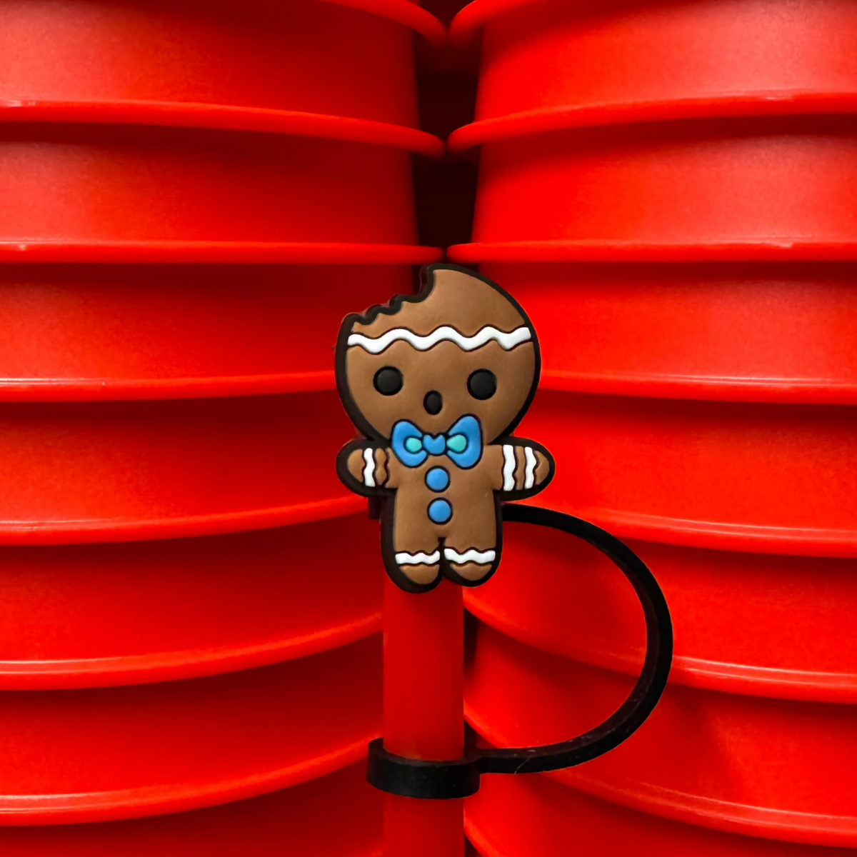 Gingerbread Boy Straw Charm