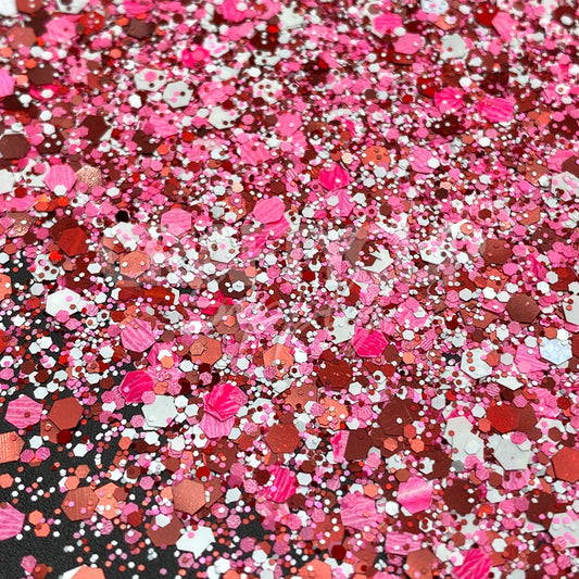 pink red glitter mix