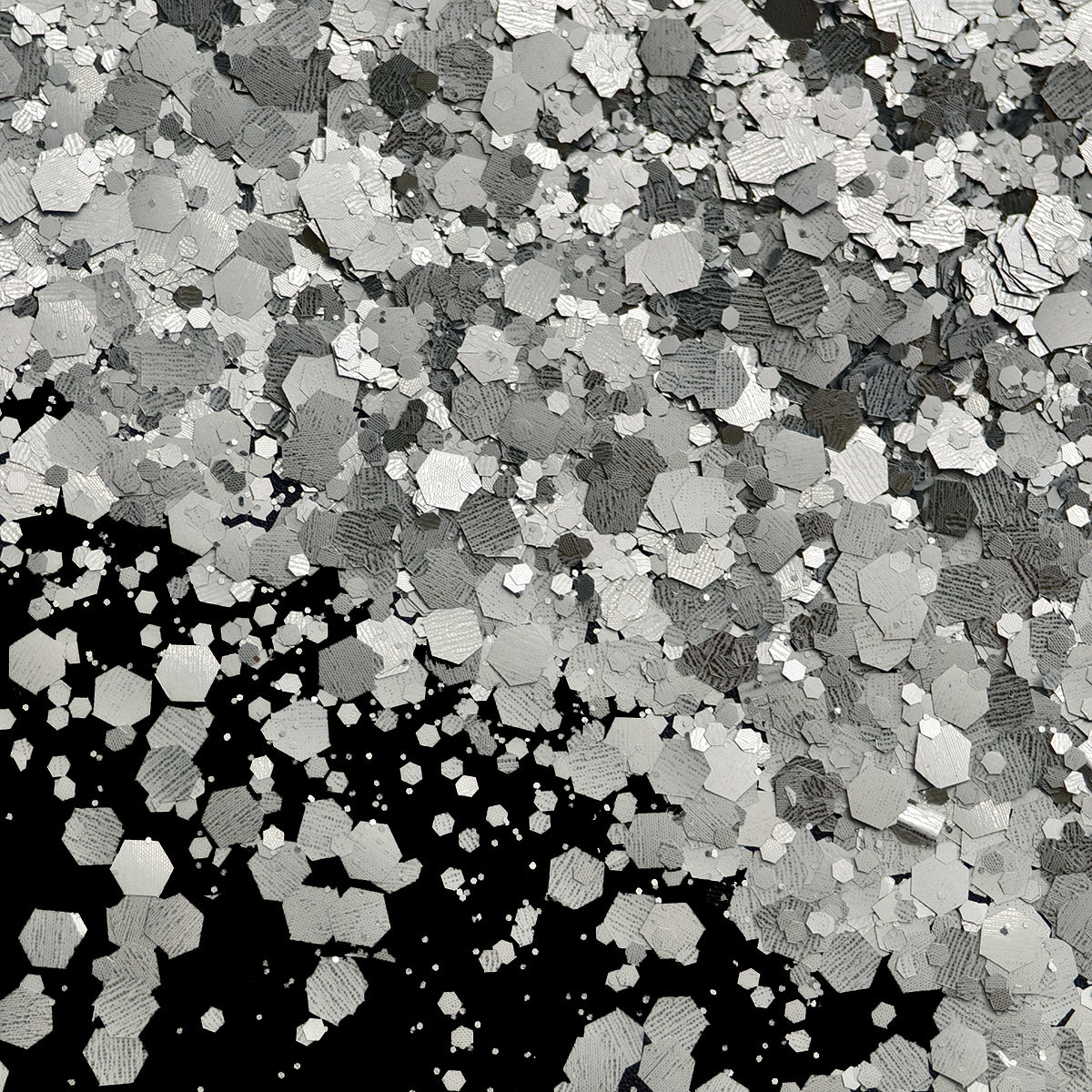 metallic matte silver glitter polyester