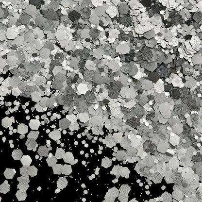 metallic matte silver glitter polyester