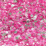 pink glitter with silver