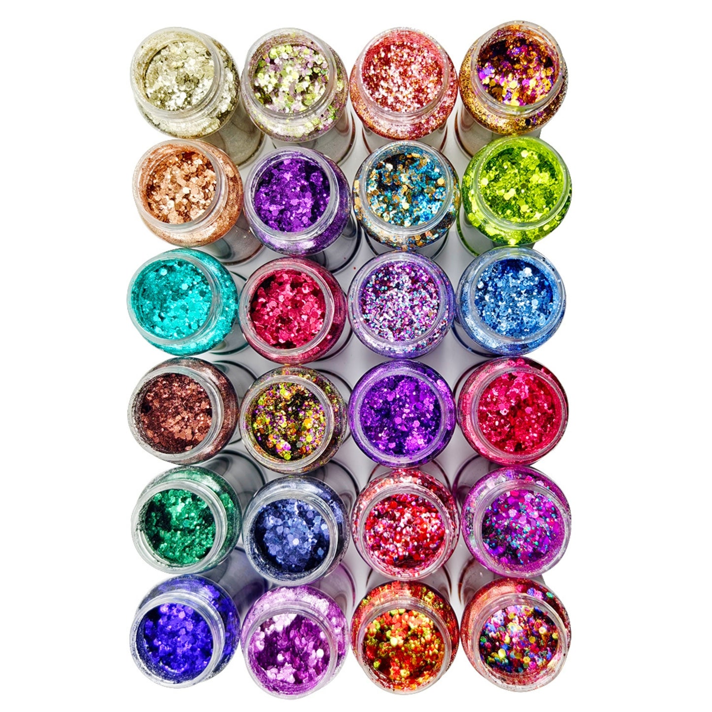 24x 2oz Filled Shaker Jars Glitter Bundle, Over 1300g of Glitters! - SET 3