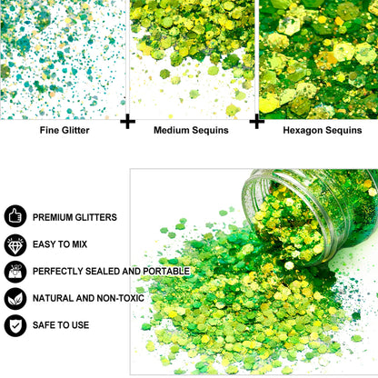 24x 2oz Filled Shaker Jars Glitter Bundle, Over 1300g of Glitters! - SET 7