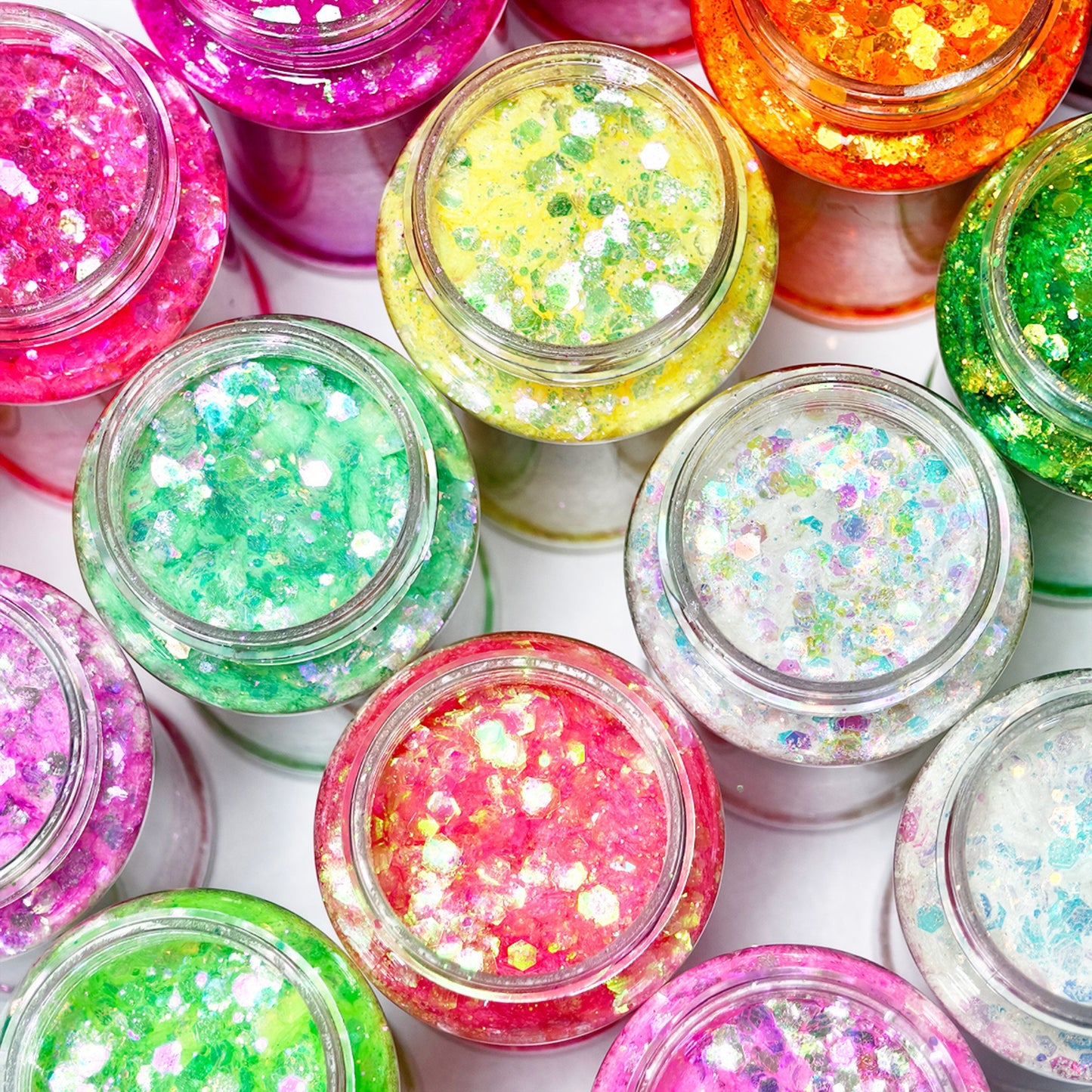 24x 2oz Filled Shaker Jars Glitter Bundle, Over 1300g of Glitters! - SET 7