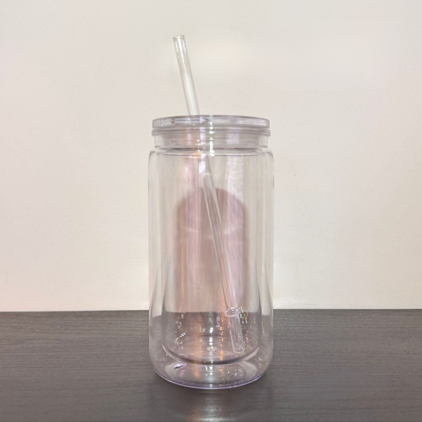 12oz Acrylic Can Double Wall Snowglobe Pre-drilled with Stoppers