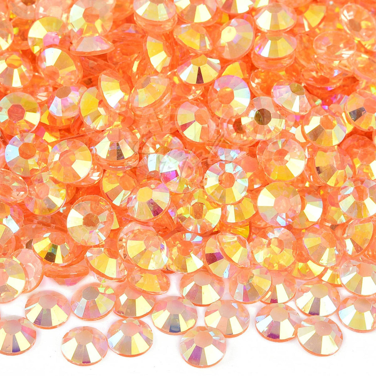 clear ab orange rhinestones