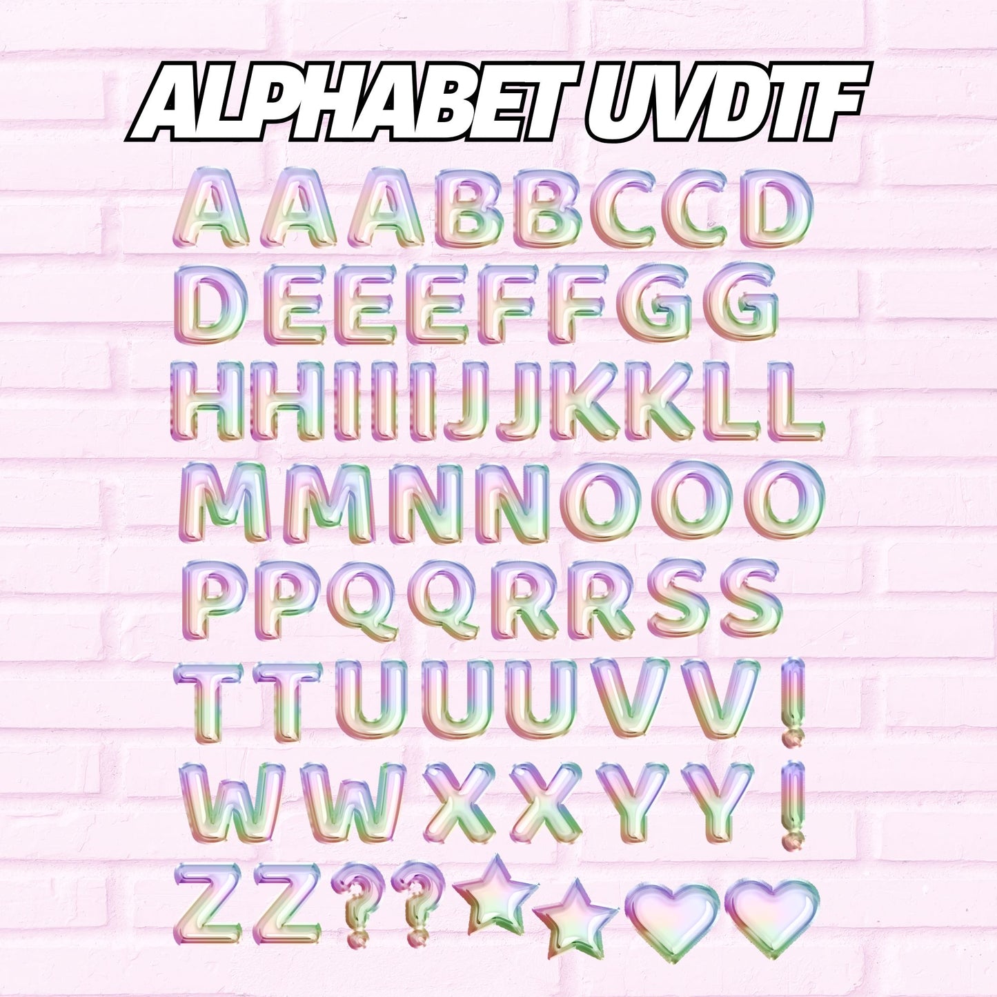 uvdtf stickers alphabet letters