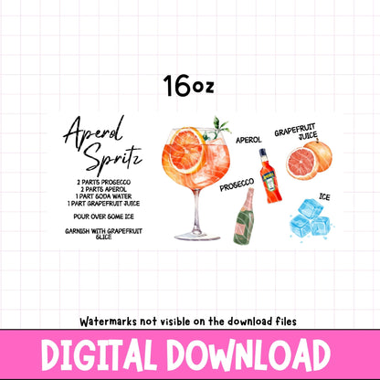 Aperol Spritz Recipe | Digital Download