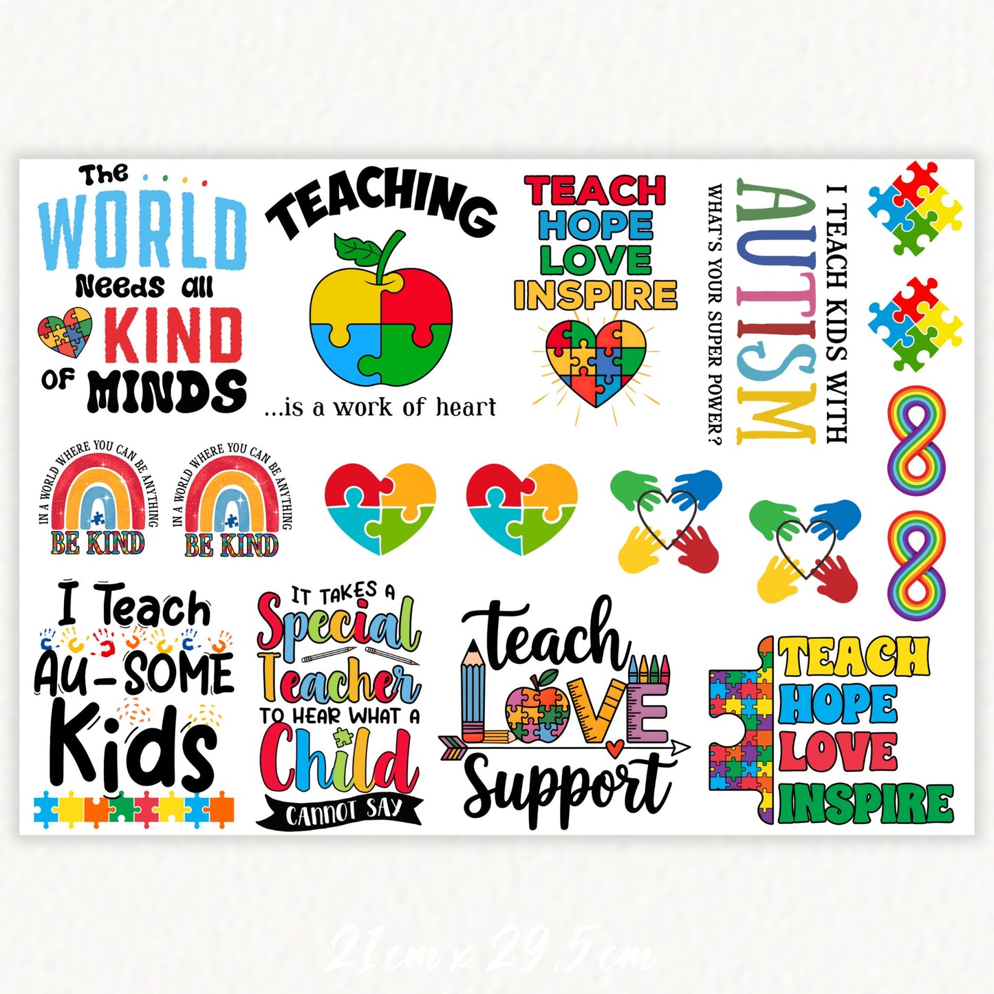 Teacher A4 Sheet 3 | UV DTF Element Sheet