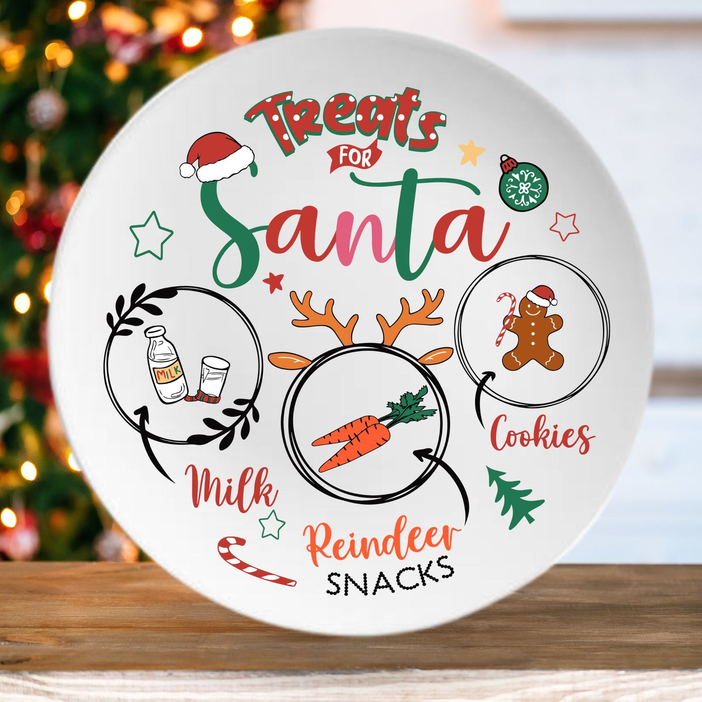 christmas plate treats for santa uv dtf