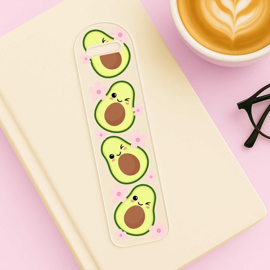 kawaii avocado with flowers uv dtf print for bookmark blanks