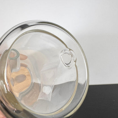 16oz Glass Double Wall Snowglobe Libbey Can w/ Glass Straw & Cleaner