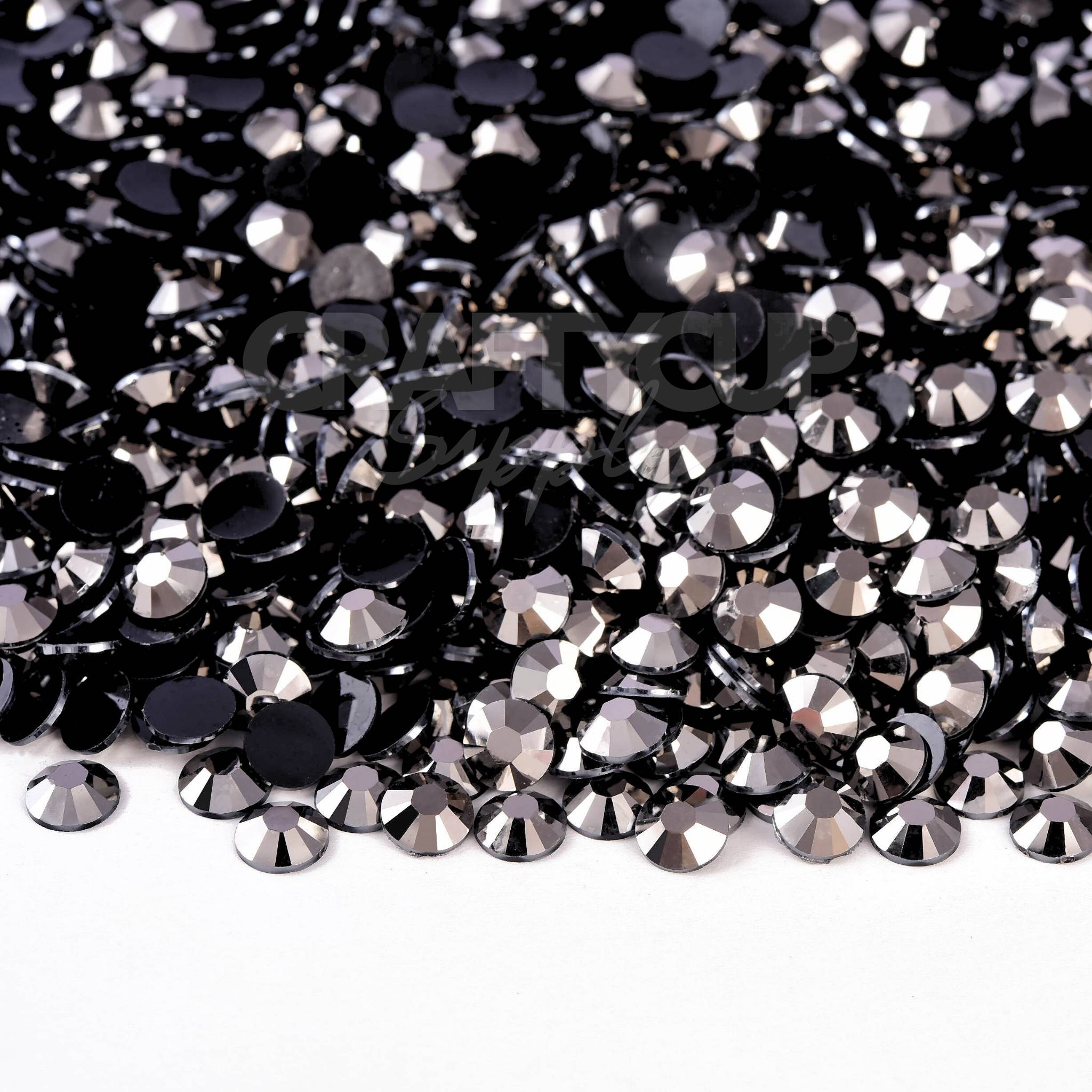 smoke silver resin rhinestones for crafting