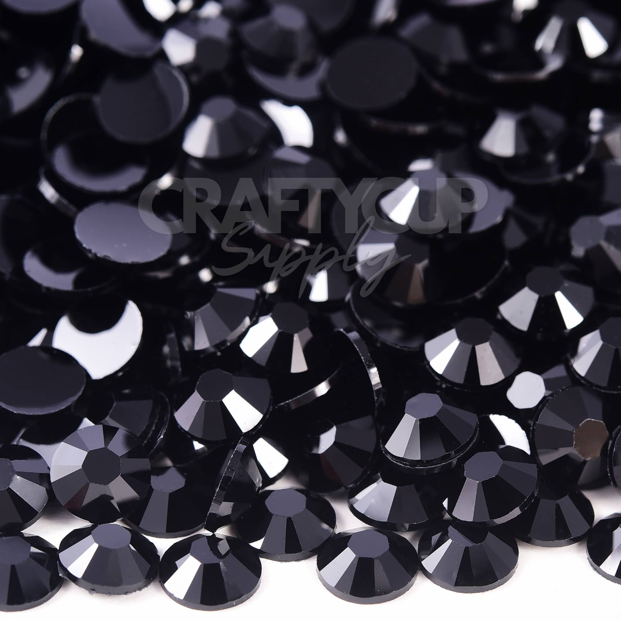 jelly black rhinestones with flat backs