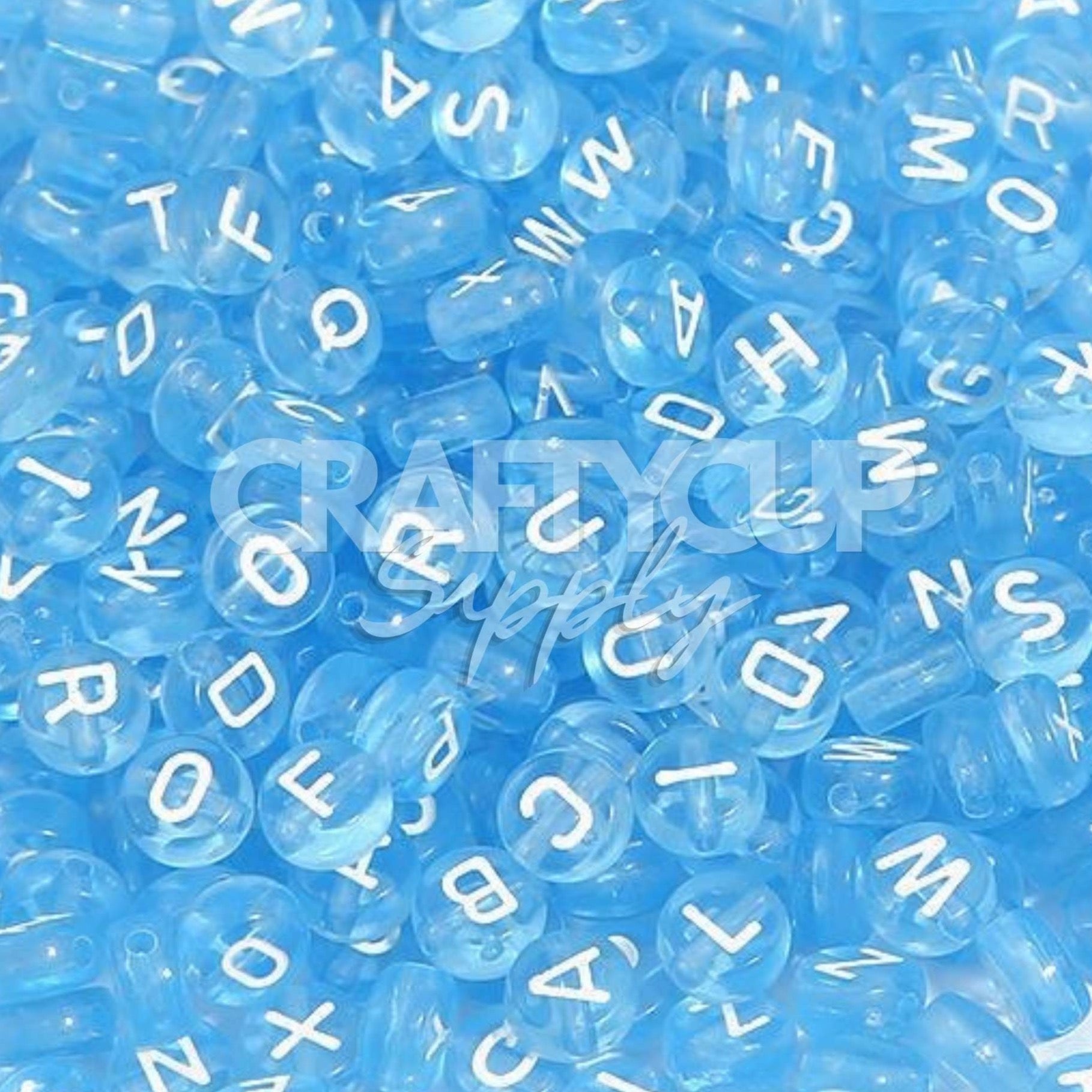 blue acrylic bracelet beads letters